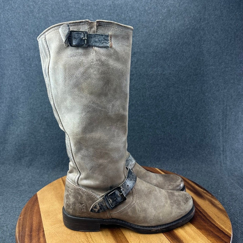 Frye Veronic Slouch Tall Riding Boots Women Size 8B Light Brown Leather 76608
